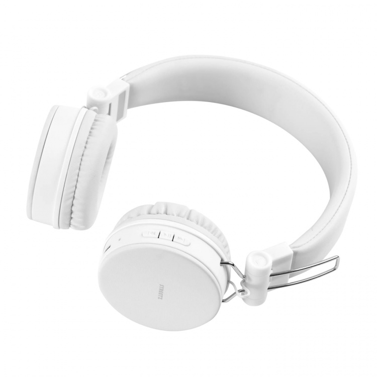 STREETZ Foldable on-ear BT headset, 3.5 mm, white STREETZ Foldable on-ear BT headset, 3.5 mm, white