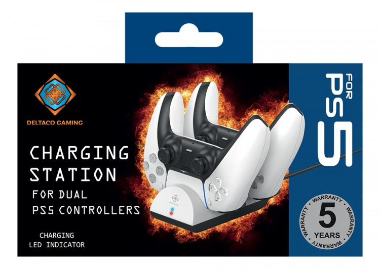 DELTACO GAMING Playstation 5 charging station for dual controllers