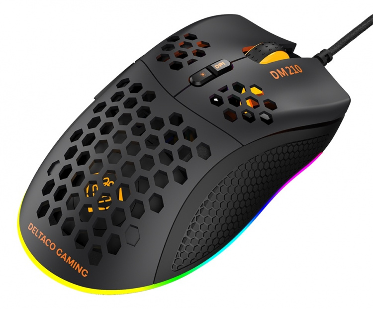 DELTACO GAMING DM210 lightweight gaming mouse, RGB, black