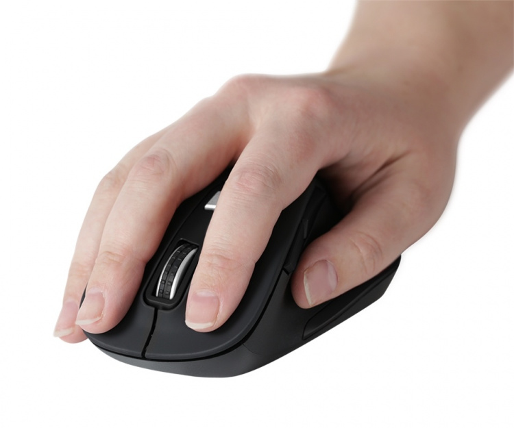 DELTACO Office ergonomic mouse, silent clicks, wireless 2.4G, 2400 DPI