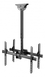 DELTACO Office Telescopische dubbele TV plafondbeugel, 560mm-910mm,45kg,37