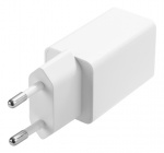 DELTACO USB wall charger, 2x USB-A, 2,4 A, total 12 W, white