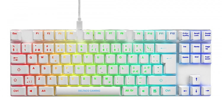 WHITE LINE WK90B TKL Mechanical keyboard, Brown switches, RGB, white