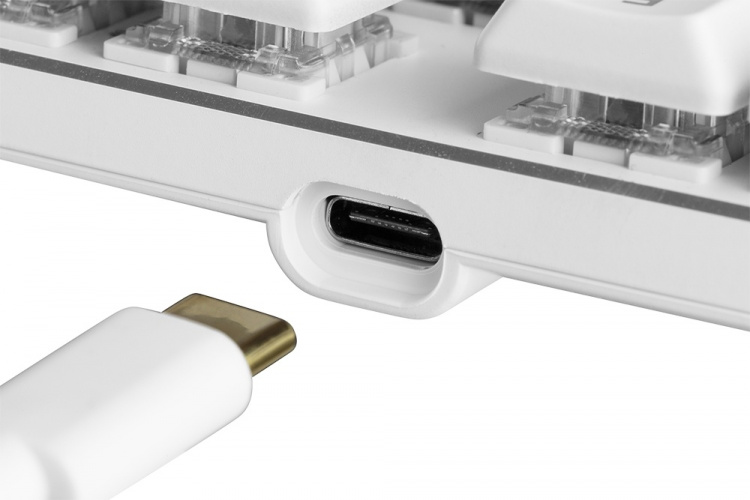 WHITE LINE WK90B TKL Mechanical keyboard, Brown switches, RGB, white