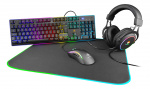 DELTACO GAMING 4in1 RGB-kit met toetsenbord, muis, koptelefoon, muismat