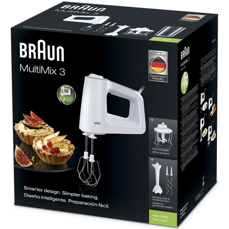 Braun Elektrische garde 500w + Accessoires Wit HM Braun Elektrische garde 500w + Accessoires Wit HM