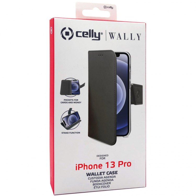 Celly Wallet Case iPhone 13 Pro, Svart Celly Wallet Case iPhone 13 Pro, Svart