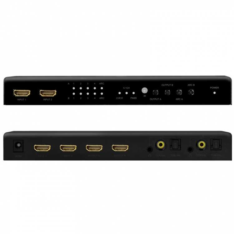 LogiLink HDMI-matrixschakelaar 4K/60Hz ARC HDCP HDR CEC LogiLink HDMI-matrixschakelaar 4K/60Hz ARC HDCP HDR CEC