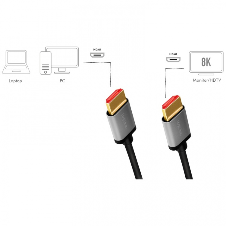 LogiLink HDMI-kabel Ultra High Speed 8K LogiLink HDMI-kabel Ultra High Speed 8K