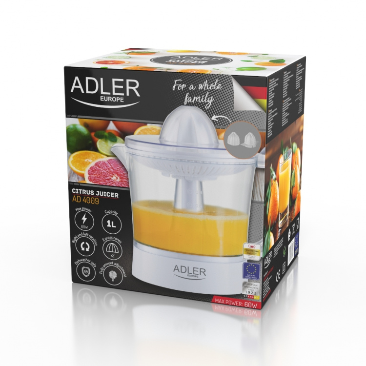 Adler Citruspers incl. maatbeker 1L, wit Adler Citruspers incl. maatbeker 1L, wit