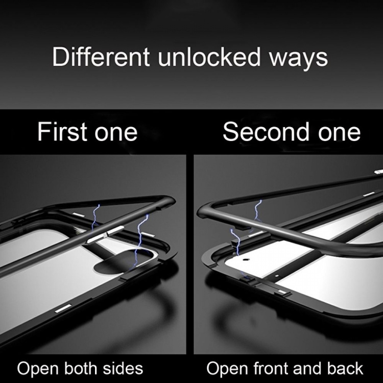 CAFELE iPhone X/XS Glass hoesje met magneetslot voor in de kleur Zilver