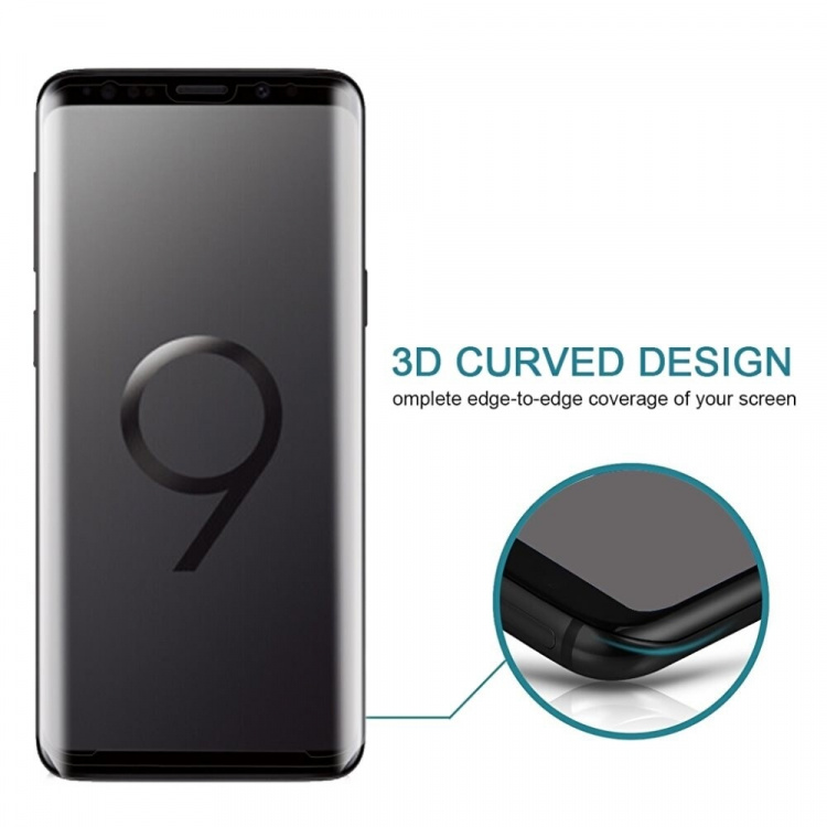 3D gehard glas screenprotector voor Samsung Galaxy S9 - Wit