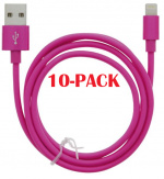 10-PACK Kabel USB-A - Lightning 2.4A, 1m, Roze 10-PACK Kabel USB-A - Lightning 2.4A, 1m, Roze