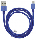 Kabel USB-A - MicroUSB 2,4A, 1m, Blauw
