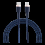 EPZI USB-C naar USB-C kabel, 60W, gevlochten, 1m - marineblauw