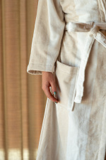 Kosta Linnewäfveri Baddrock Velour, Vit/Sand, XXL