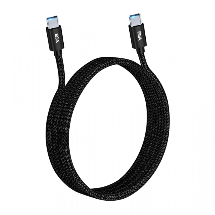 Snel opladen USB-C naar USB-C 6A 240W, 2 m, Zwart