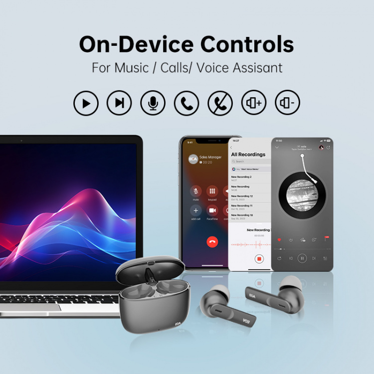 ET05 Echte draadloze Bluetooth-koptelefoon, zwart