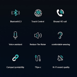 ET03 Echte draadloze Bluetooth-koptelefoon, zwart