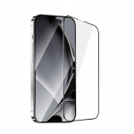 Schermbeschermer van gehard glas met metalen frame, iPhone 16 Pro Max