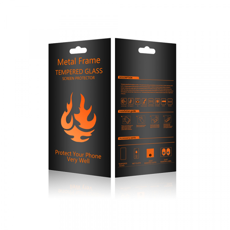 Schermbeschermer van gehard glas met metalen frame, iPhone 16 Pro Max