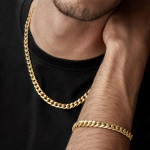 Goudkleurige ketting (40cm) & armband (20cm)