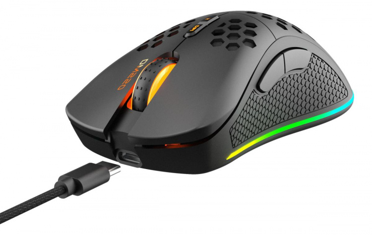 DELTACO GAMING DM220 Trådlös lättvikts gaming mus, RGB, svart