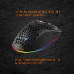 DELTACO GAMING DM220 Trådlös lättvikts gaming mus, RGB, svart