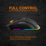 DELTACO GAMING DM220 Trådlös lättvikts gaming mus, RGB, svart