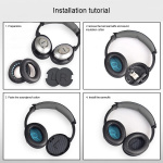 Bose QC2/QC15/AE2/QC25/QC35 vervangende oorkussens voor hoofdtelefoon, grijs/blauw