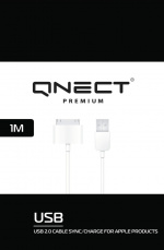 QNECT USB 2.0 type A mannelijk - 30-pins, 1m, Wit