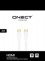QNECT Premium Hoge Snelheid HDMI met Ethernet 4K UHD 18GB, 2m, Wit QNECT Premium Hoge Snelheid HDMI met Ethernet 4K UHD 18GB, 2m, Wit