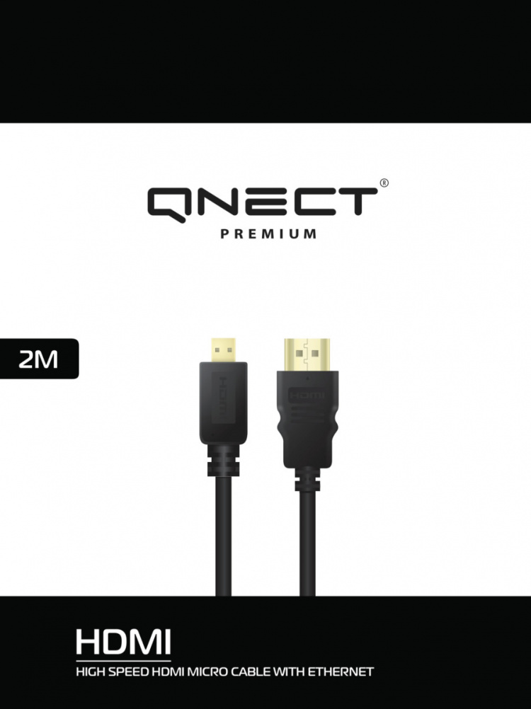 QNECT Hoge snelheid HDMI kabel met Ethernet A - D, 2m