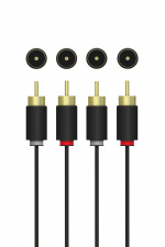 QNECT Phono 2xRCA mannetje - 2xRCA mannetje, 10m