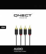 QNECT Phono 2xRCA mannetje - 2xRCA mannetje, 10m