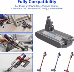 Batteri kompatibelt med Dyson V10 modeller, 25.2V, 2500mAh, 63Wh