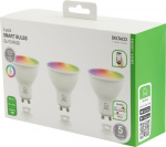 DELTACO SMART HOME LED-lampa, 3-pack, GU10, WiFI 2,4GHz, 5W, 470lm, dimbar, 220-240V, RGB