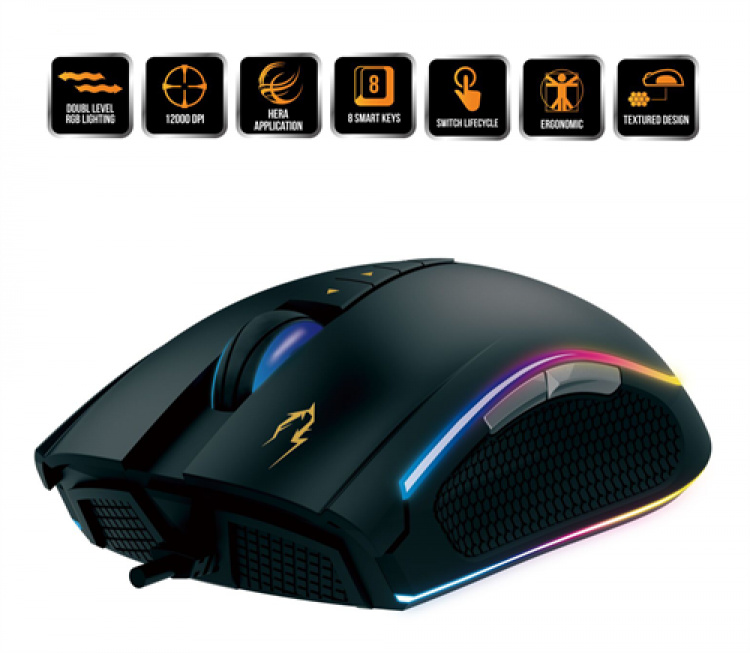 GAMDIAS ZEUS P1 Gaming Muis - 12.000 DPI