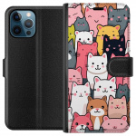 Portemonnee-hoesje voor Apple iPhone 12 Pro met Kattenpatroon ontwerp