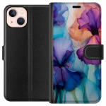 Portemonnee-hoesje voor Apple iPhone 13 mini met Magische bloemen ontwerp