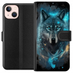 Portemonnee-hoesje voor Apple iPhone 13 mini met Wolf ontwerp