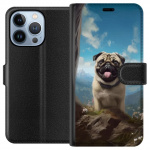 Portemonnee-hoesje voor Apple iPhone 13 Pro met Blije Hond ontwerp