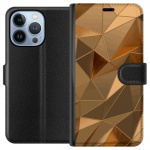 Portemonnee-hoesje voor Apple iPhone 13 Pro met 3D Goud ontwerp