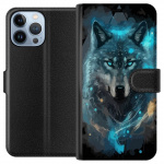 Portemonnee-hoesje voor Apple iPhone 13 Pro Max met Wolf ontwerp Portemonnee-hoesje voor Apple iPhone 13 Pro Max met Wolf ontwerp