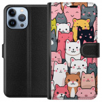 Portemonnee-hoesje voor Apple iPhone 13 Pro Max met Kattenpatroon ontwerp Portemonnee-hoesje voor Apple iPhone 13 Pro Max met Kattenpatroon ontwerp
