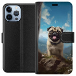 Portemonnee-hoesje voor Apple iPhone 13 Pro Max met Blije Hond ontwerp Portemonnee-hoesje voor Apple iPhone 13 Pro Max met Blije Hond ontwerp
