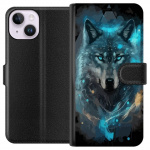 Portemonnee-hoesje voor Apple iPhone 14 met Wolf ontwerp
