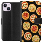 Portemonnee-hoesje voor Apple iPhone 14 met Pizza ontwerp