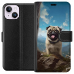 Portemonnee-hoesje voor Apple iPhone 14 met Blije Hond ontwerp