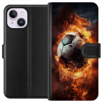 Portemonnee-hoesje voor Apple iPhone 14 Plus met Voetbal ontwerp